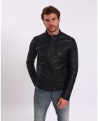 Veste en Cuir Lyandro noire