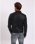 Veste en Cuir Lyandro noire