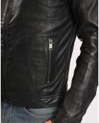 Veste en Cuir Lyandro noire