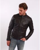 Veste en Cuir Lyandro marron