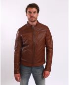 Veste en Cuir Lyandro camel