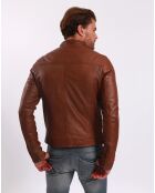 Veste en Cuir Lyandro camel