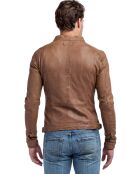 Veste en Cuir Luis camel vintage