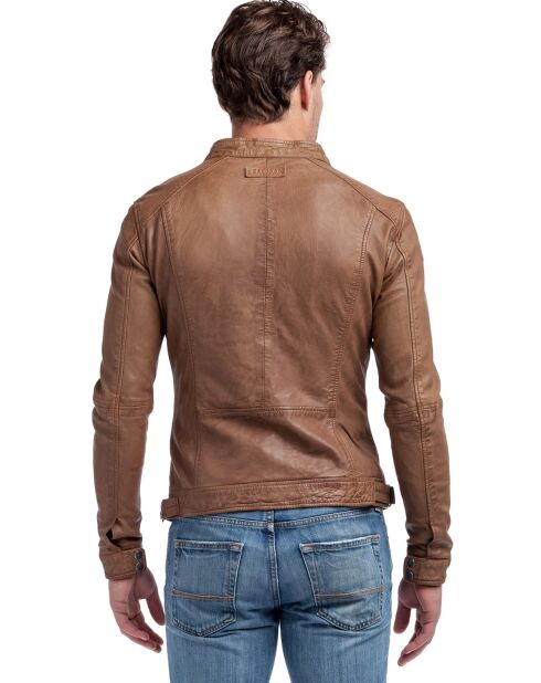 Veste en Cuir Luis camel vintage