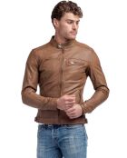Veste en Cuir Luis camel vintage