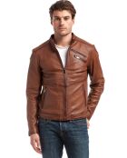 Veste en Cuir Lance cognac