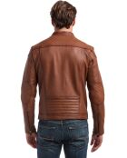 Veste en Cuir Lance cognac
