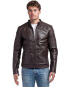 Veste en Cuir Lance chocolat foncé