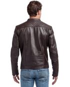 Veste en Cuir Lance chocolat foncé