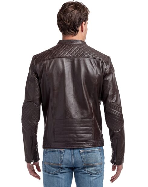 Veste en Cuir Lance chocolat foncé