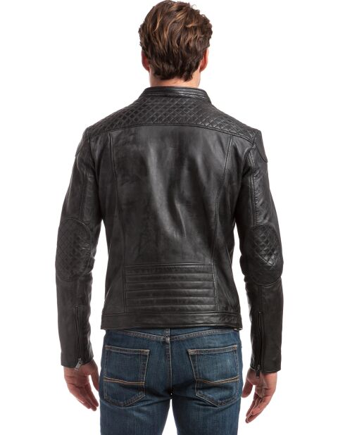 Veste en Cuir Lance noir vintage
