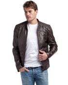 Veste en Cuir Lance chocolat foncé