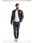 Veste en Cuir Langston chocolat foncé