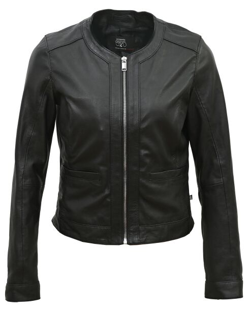 Veste en Cuir Lara noire