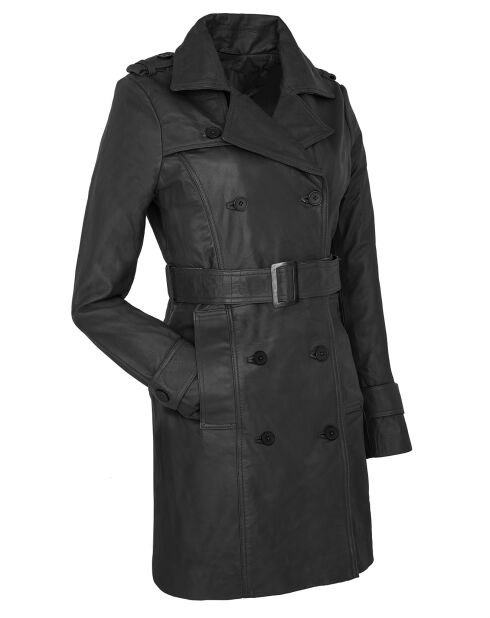 Trench en Cuir Laurence noir
