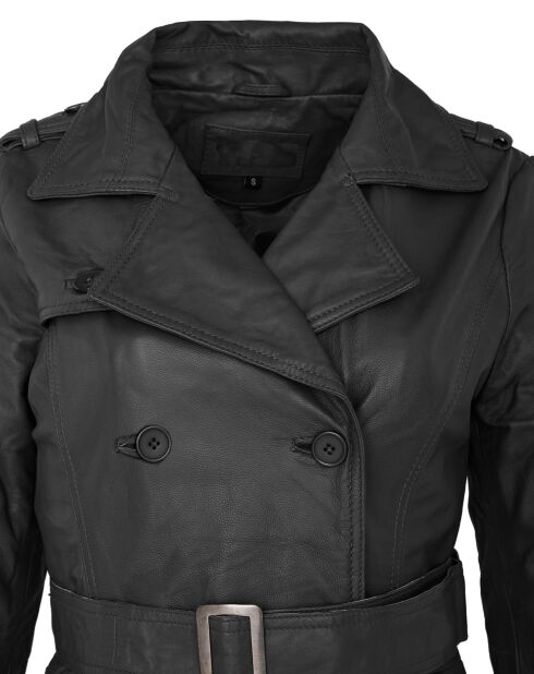 Trench en Cuir Laurence noir