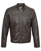 Veste en Cuir Biker Lazarus marron