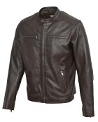 Veste en Cuir Biker Lazarus marron