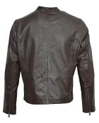 Veste en Cuir Biker Lazarus marron
