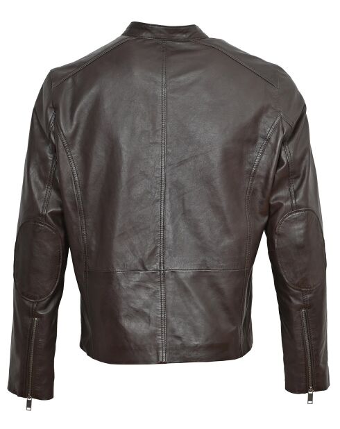 Veste en Cuir Biker Lazarus marron