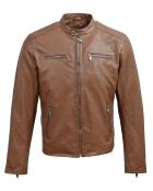 Veste en Cuir Biker Lazarus cognac