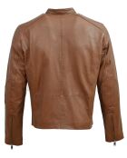 Veste en Cuir Biker Lazarus cognac