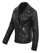 Veste en Cuir Perfecto Leana noire