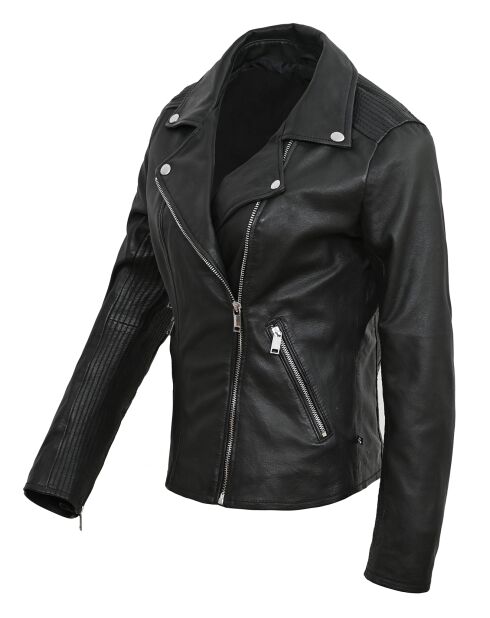 Veste en Cuir Perfecto Leana noire