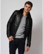 Blouson en Cuir Leandro noir