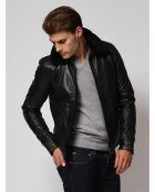 Blouson en Cuir Leandro noir