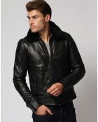 Blouson en Cuir Leandro noir