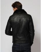 Blouson en Cuir Leandro noir