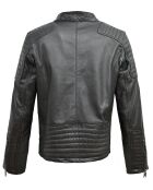 Veste en Cuir Biker Lester noire
