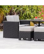 Ensemble de jardin Table Océane 8 personnes en résine tressée + housse anthracite