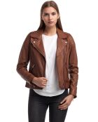 Veste en Cuir Perfecto Libby cognac