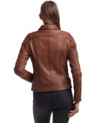 Veste en Cuir Perfecto Libby cognac