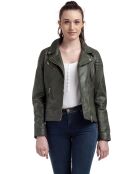 Veste en Cuir Perfecto Libby kaki
