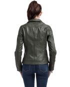 Veste en Cuir Perfecto Libby kaki