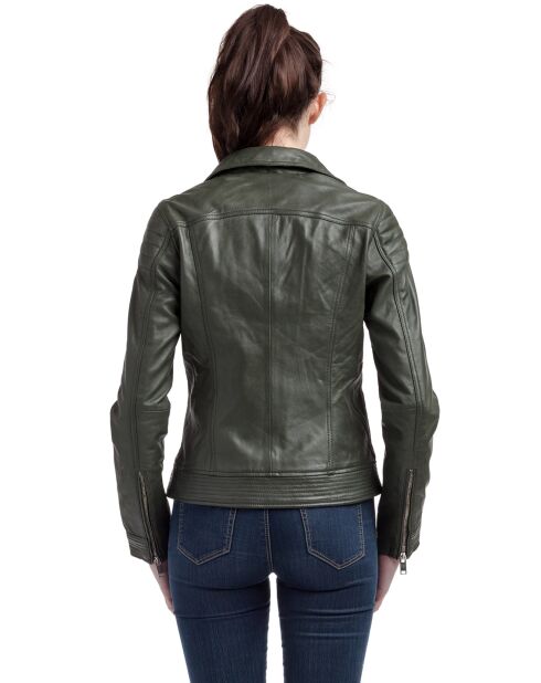 Veste en Cuir Perfecto Libby kaki