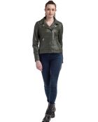 Veste en Cuir Perfecto Libby kaki