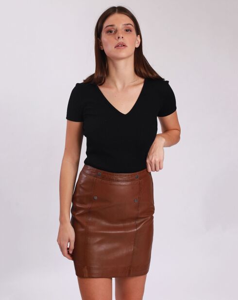 Jupe en Cuir Lilith cognac