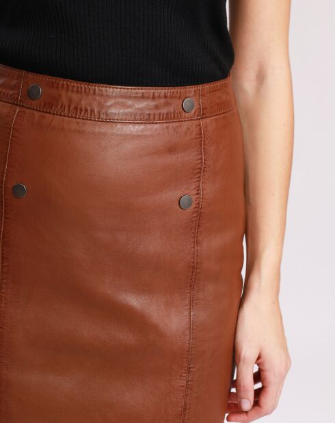 Jupe en Cuir Lilith cognac