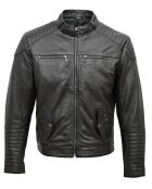 Veste en Cuir Lochlan noire
