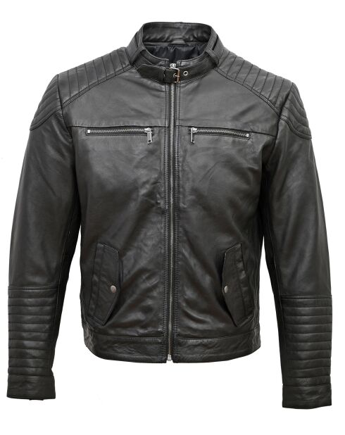 Veste en Cuir Lochlan noire