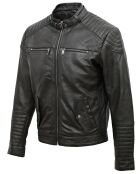 Veste en Cuir Lochlan noire