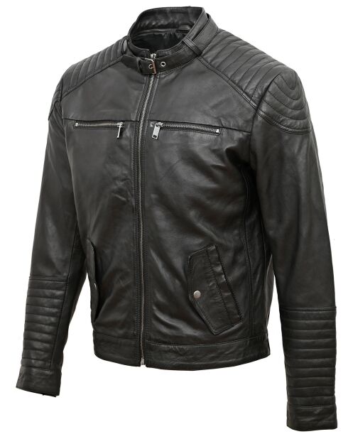 Veste en Cuir Lochlan noire