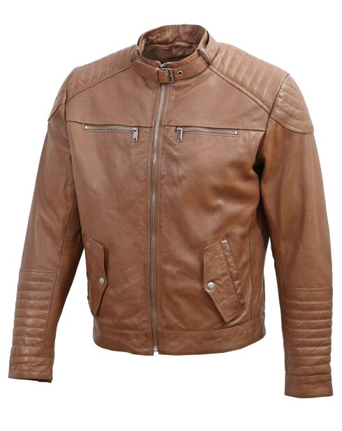 Veste en Cuir Lochlan cognac