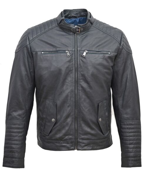 Veste en Cuir Lochlan marine