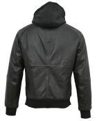 Veste en Cuir Capuche Loddy noire