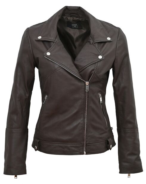 Veste en Cuir Perfecto Lolette marron